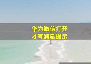 华为微信打开才有消息提示