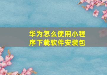 华为怎么使用小程序下载软件安装包