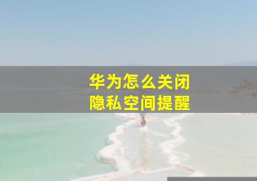 华为怎么关闭隐私空间提醒