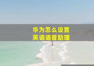 华为怎么设置英语语音助理