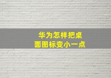 华为怎样把桌面图标变小一点