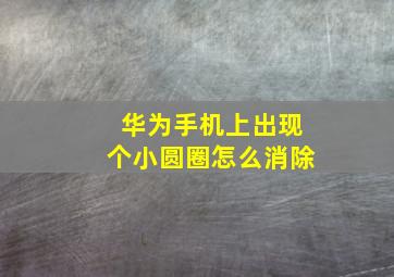 华为手机上出现个小圆圈怎么消除