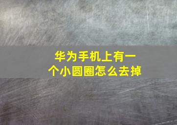 华为手机上有一个小圆圈怎么去掉