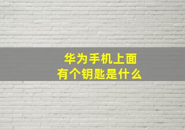 华为手机上面有个钥匙是什么