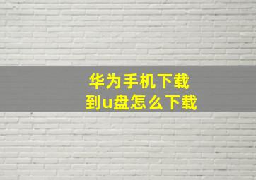 华为手机下载到u盘怎么下载