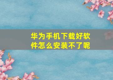 华为手机下载好软件怎么安装不了呢