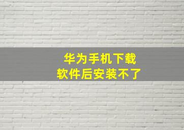 华为手机下载软件后安装不了