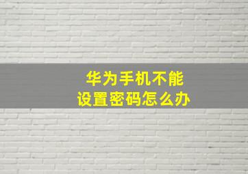 华为手机不能设置密码怎么办