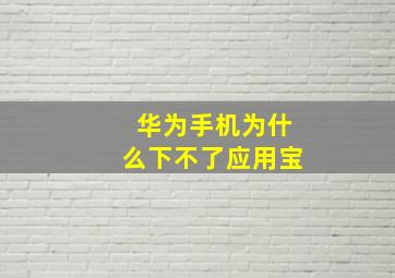 华为手机为什么下不了应用宝