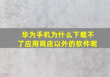 华为手机为什么下载不了应用商店以外的软件呢