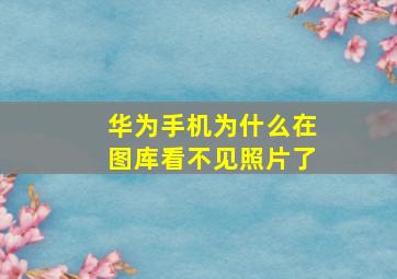 华为手机为什么在图库看不见照片了