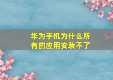 华为手机为什么所有的应用安装不了