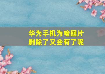 华为手机为啥图片删除了又会有了呢