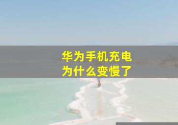 华为手机充电为什么变慢了