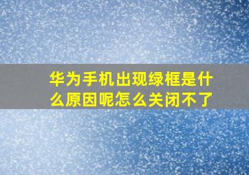 华为手机出现绿框是什么原因呢怎么关闭不了