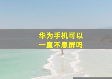 华为手机可以一直不息屏吗