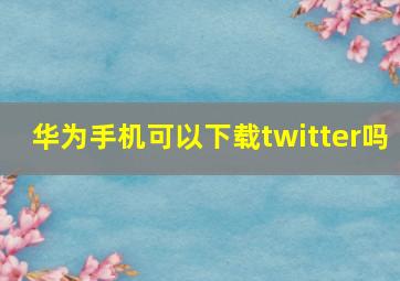 华为手机可以下载twitter吗