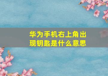 华为手机右上角出现钥匙是什么意思