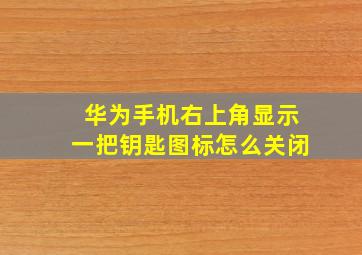 华为手机右上角显示一把钥匙图标怎么关闭