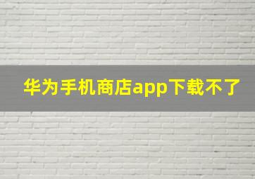 华为手机商店app下载不了