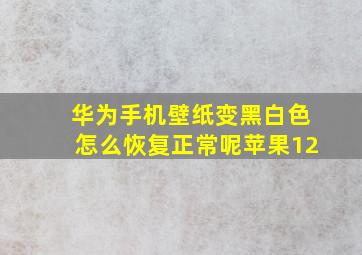 华为手机壁纸变黑白色怎么恢复正常呢苹果12