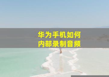 华为手机如何内部录制音频