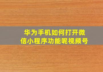 华为手机如何打开微信小程序功能呢视频号