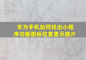 华为手机如何找出小程序功能图标位置显示图片