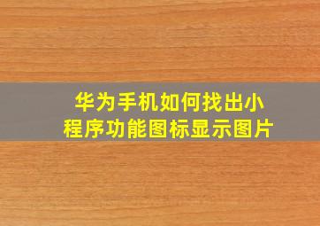 华为手机如何找出小程序功能图标显示图片