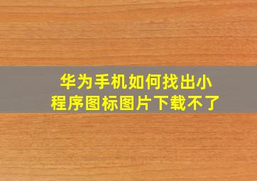 华为手机如何找出小程序图标图片下载不了