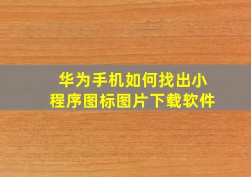 华为手机如何找出小程序图标图片下载软件