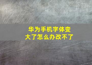 华为手机字体变大了怎么办改不了