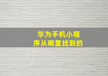 华为手机小程序从哪里找到的