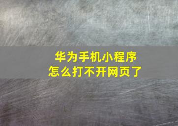 华为手机小程序怎么打不开网页了