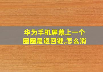 华为手机屏幕上一个圈圈是返回键,怎么消