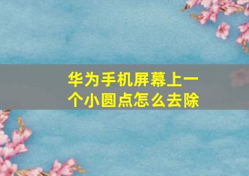 华为手机屏幕上一个小圆点怎么去除