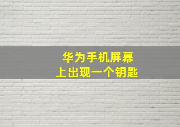 华为手机屏幕上出现一个钥匙