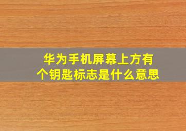 华为手机屏幕上方有个钥匙标志是什么意思