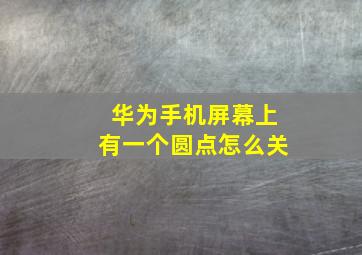 华为手机屏幕上有一个圆点怎么关