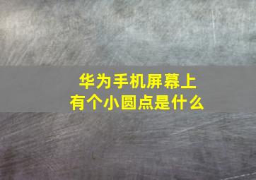 华为手机屏幕上有个小圆点是什么