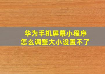 华为手机屏幕小程序怎么调整大小设置不了