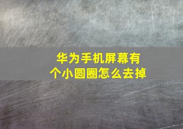 华为手机屏幕有个小圆圈怎么去掉