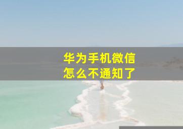 华为手机微信怎么不通知了