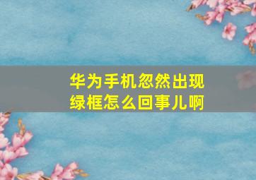 华为手机忽然出现绿框怎么回事儿啊