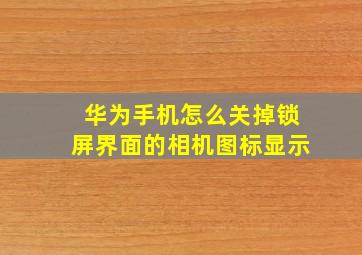 华为手机怎么关掉锁屏界面的相机图标显示