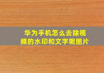 华为手机怎么去除视频的水印和文字呢图片