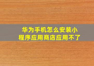 华为手机怎么安装小程序应用商店应用不了