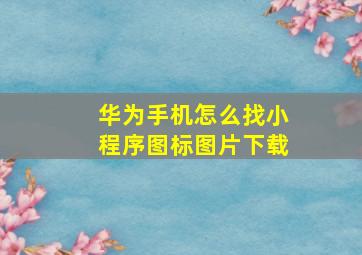 华为手机怎么找小程序图标图片下载