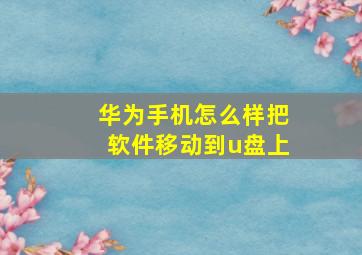 华为手机怎么样把软件移动到u盘上