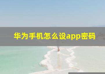 华为手机怎么设app密码